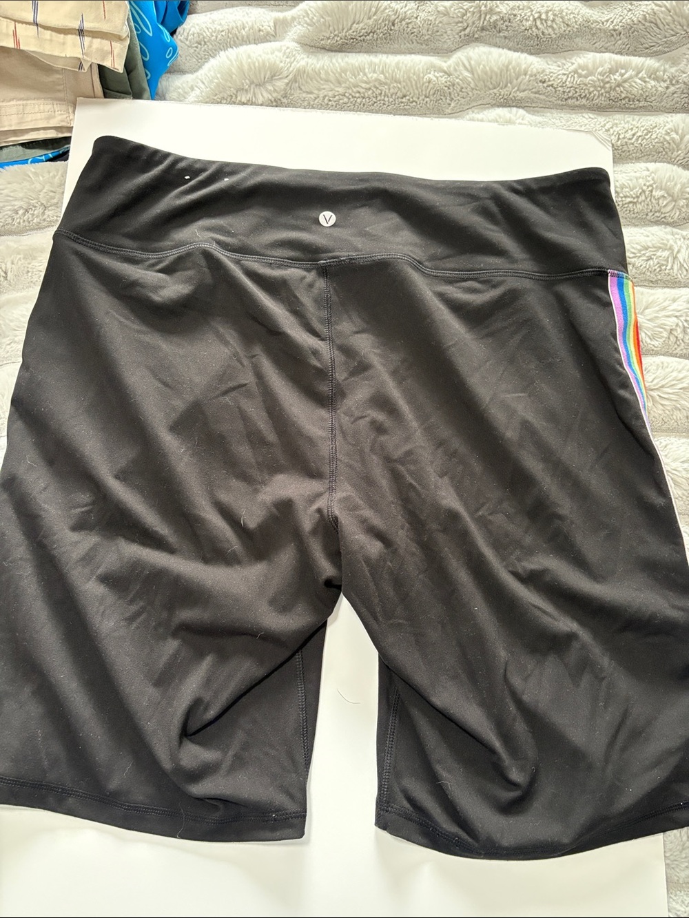 Livi 22/24 Black Athletic Shorts with Rainbow Trim - Picture 2 of 3